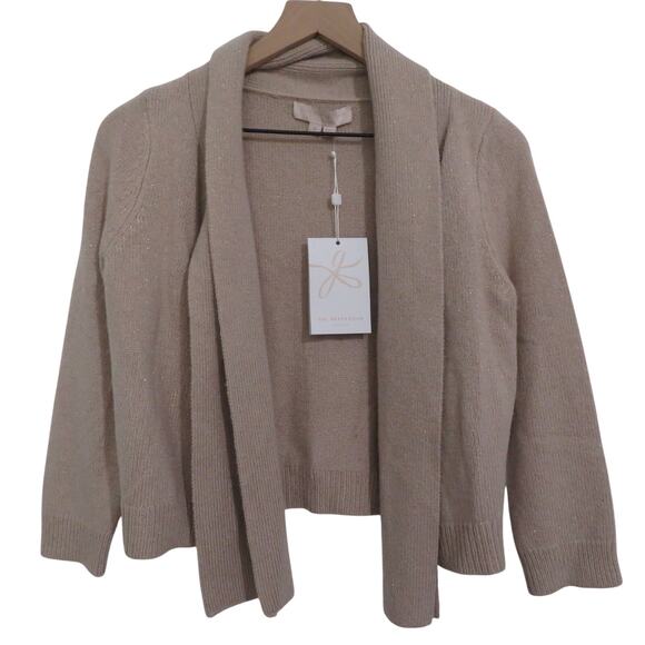 Gal Meets Glam Womens Sz S Blush Spar Taupe Open Front Cardigan Soft Knit Cozy - Picture 1 of 7